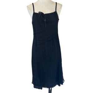 Argenti Womens Dress Size 6 Black Mesh Overlay Y2k Beaded Detail Casual